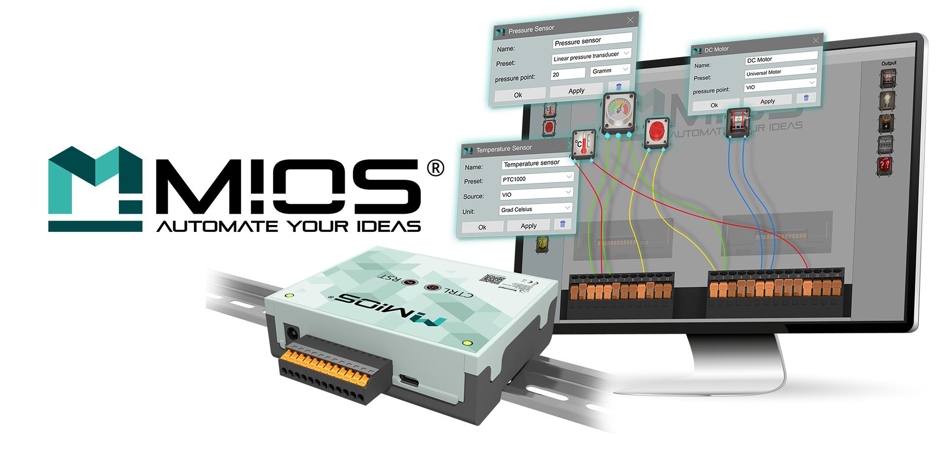 M!OS-Gerät mit M!OS-CT Software für PC